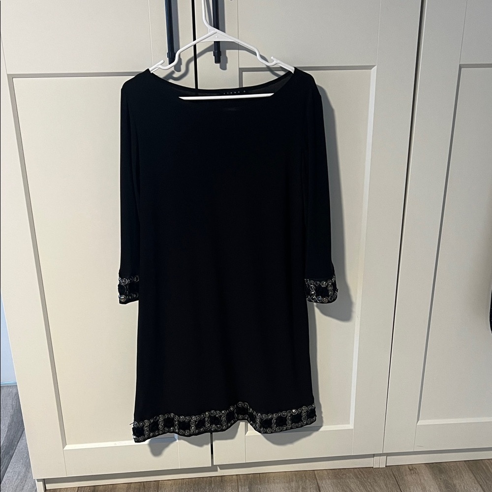 Tiana B. Black Mini Dress with Silver Accents